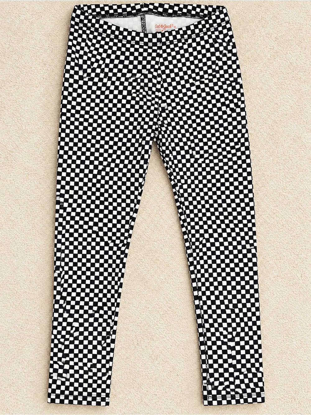 Cat & Jack Black and White Checkerboard Skinny Jeans